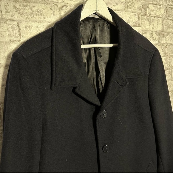 NORDSTROM Men’s Shop wool blend pea coat‎ men’s DL navy blue mid length - Picture 7 of 7